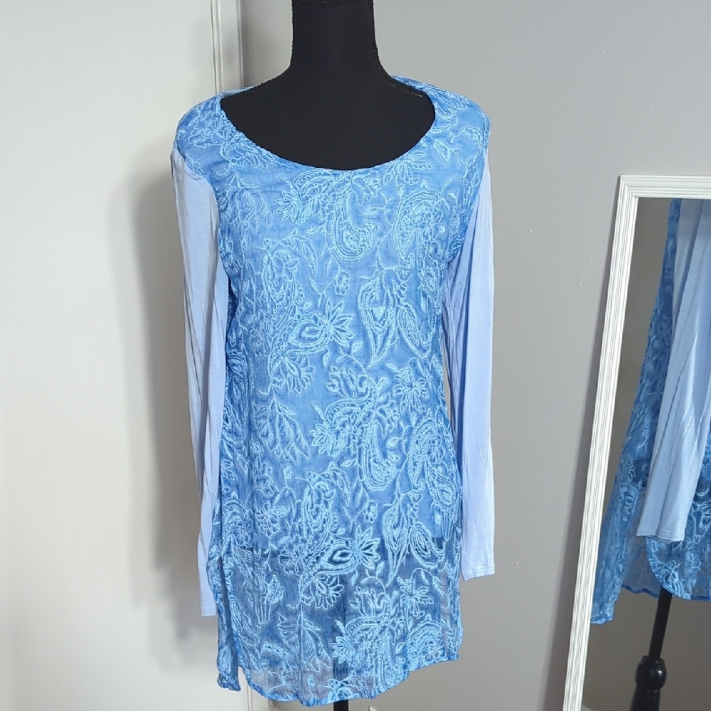 Soft Surroundings Light Blue Lace Dress